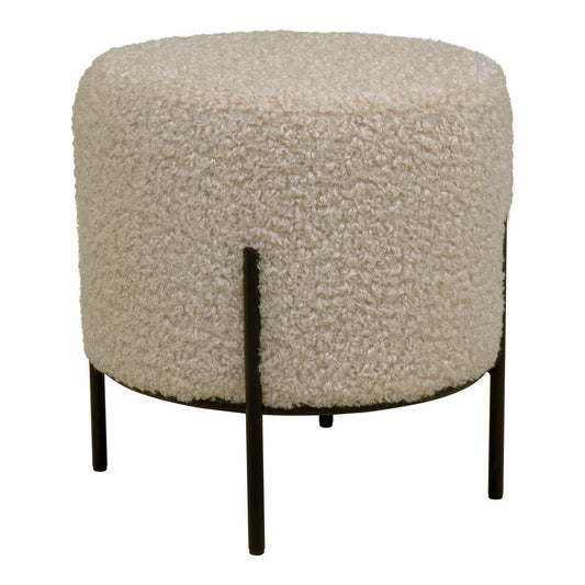 Alford Pouf – Graubraun, künstliches Lammfell, 35,5 x 37 cm