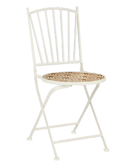 Odile Bistrostuhl – L40 x B52 x H89 cm – Metall – Braun, Weiß