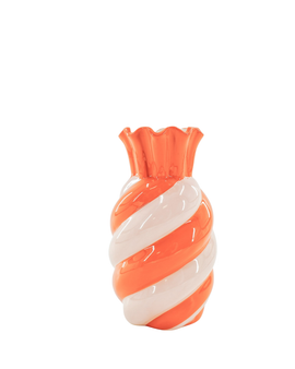 Vase-Swirl-Steinzeug- Pink-13x13x23cm