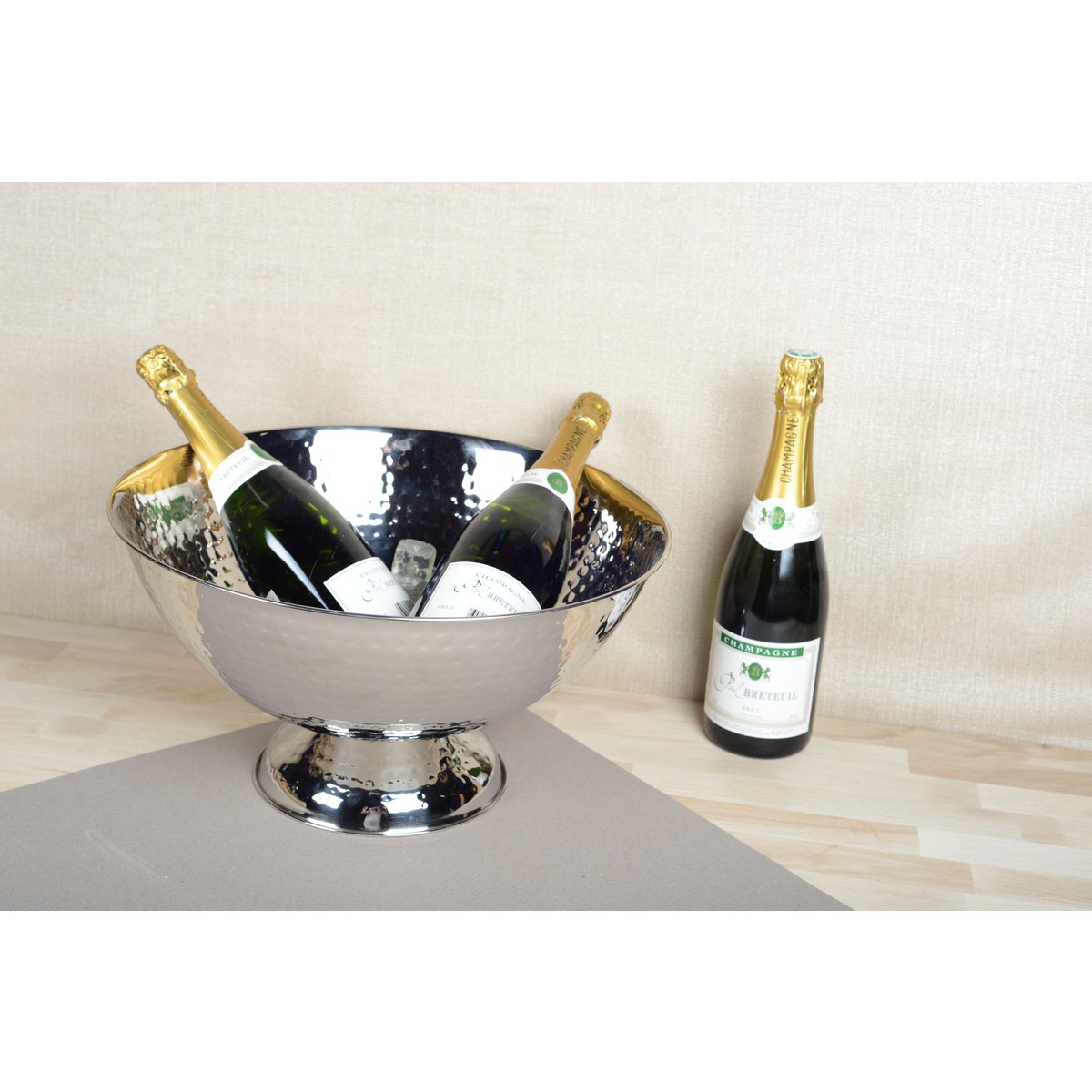 CHAMPAGNERSCHALE 43*23CM GEHÄMMERT