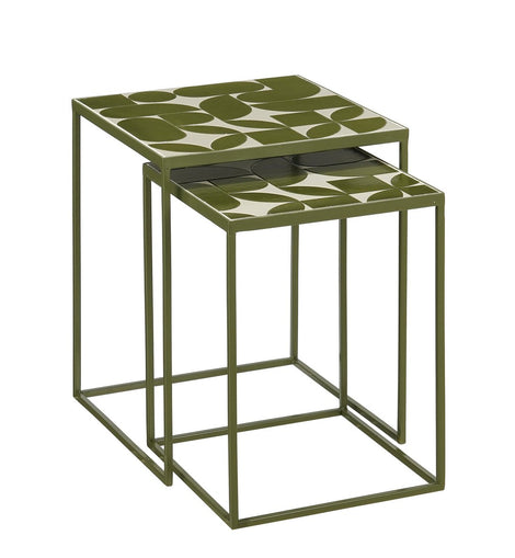 Bologna Side Table außerhalb - Satz von 2 - L38 x B38 x H48 cm - Metall - Grün
