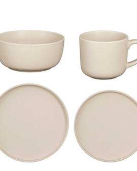 Ozi Descrises Set 4 Personen - Stein gut - Taupe