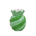 Vase-Swirl-Steinzeug- Mint/ Grün- 13x13x15,5 cm