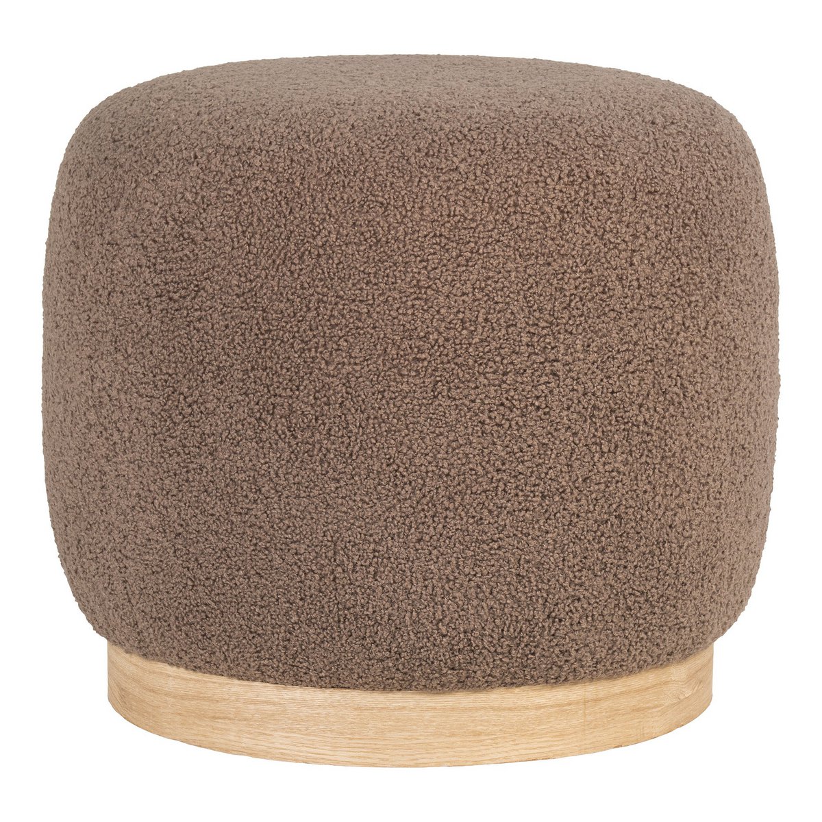 Belfort Pouf - Pouf aus Bouclé, braun, Ø44,5x40 cm, HN1238