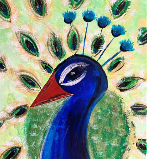 Gemälde „Pfau“ Acrylfarbe - Konceptpunkt Home, Deko und mehr …