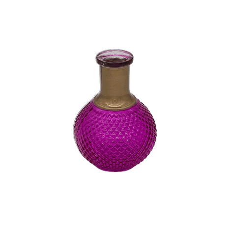Glasvase mit goldenem Hals Pinkfarben
