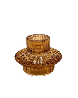 Kerzenhalter aus Glas Amberfarben - Kerzenständer