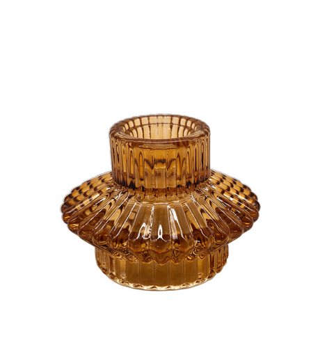 Kerzenhalter aus Glas Amberfarben - Kerzenständer