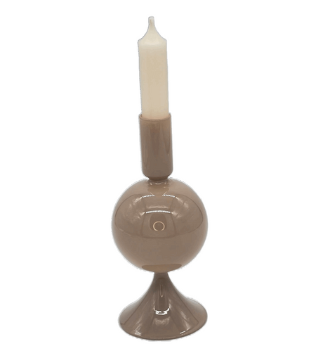 Kerzenständer aus Glas ’Sparkle Ball’ Sandfarben