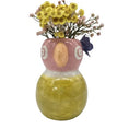Vase Steingut Multicolor Vogel