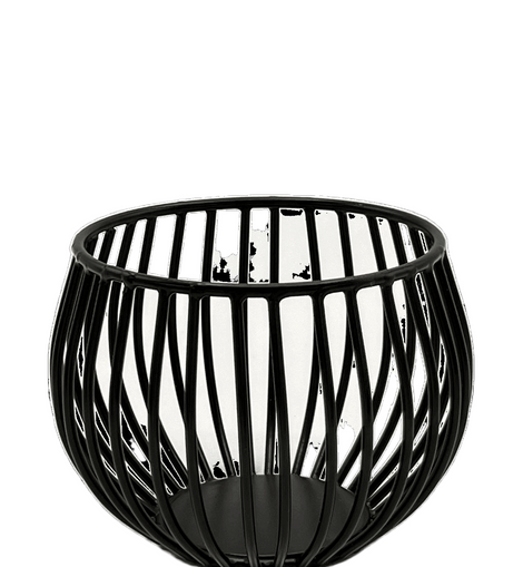 Windlicht Schwarz matt ohne Glas